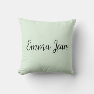 Personalized mint throw pillow
