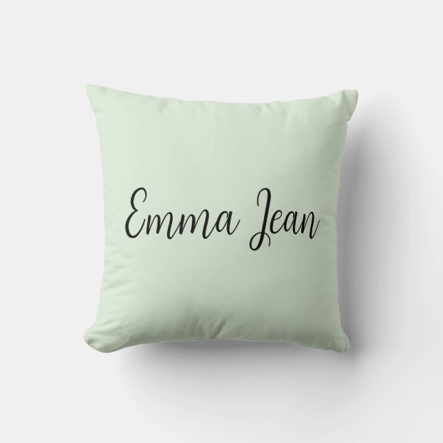 Personalized mint throw pillow (Front)
