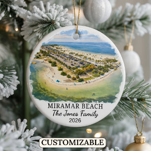 Personalized Miramar Beach Ornament Custom Florida