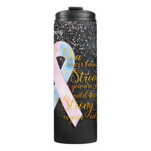 Personalized Miscarriage Loss Pink & Blue Ribbon Thermal Tumbler