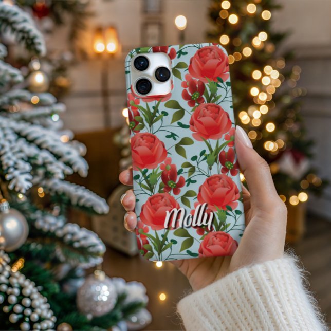 Personalized Miss Molly Trailing Rose Phone Case (Personalize Your Tech! Add a custom name to this artistic phone case. It's the perfect unique gift!)