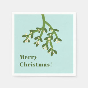 Personalized Mistletoe Christmas Party Napkin