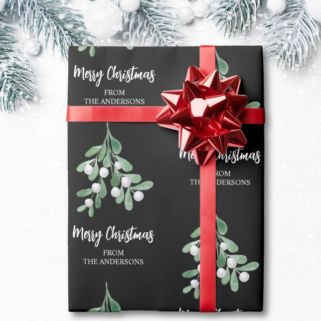 Personalized Mistletoe Christmas Wrapping Paper (Creator Uploaded)