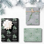Personalized Mistletoe Christmas Wrapping Paper Sheet<br><div class="desc">This stylish Christmas Wrapping Paper is decorated with watercolor mistletoe leaves and berries.
It says Merry Christmas in stylish script typography.
Easily customizable.
Original Watercolor © Michele Davies.</div>