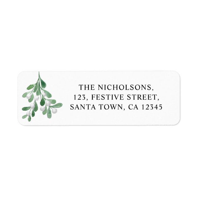 Personalized Mistletoe Return Address (Front)