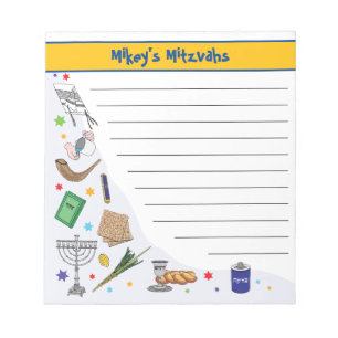 Personalized Mitzvah Notepad -Style 1