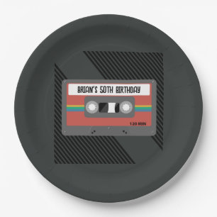 Personalized Mix Tape Round Paper Plate