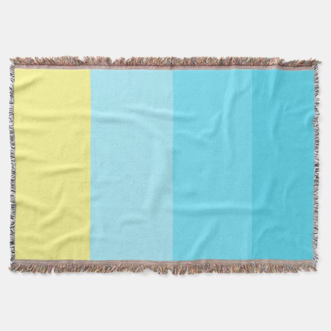 Personalized Mixed Colour Stripe Throw Blanket (Front)