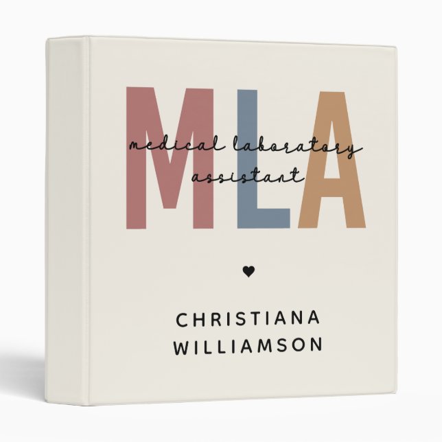 Personalized MLA Medical Laboratory Assistant Binder (Front/Spine)