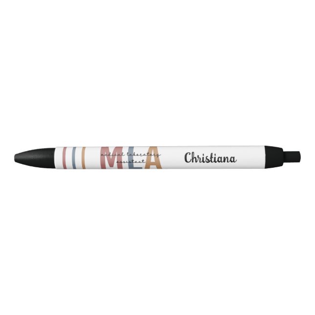 Personalized MLA Medical Laboratory Assistant Black Ink Pen (Front)