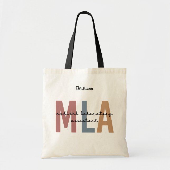 Personalized MLA Medical Laboratory Assistant Tote Bag (Front)