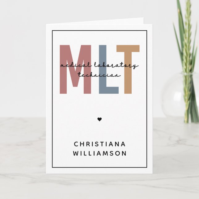 Personalized MLT Medical Laboratory Technician Card (Front)