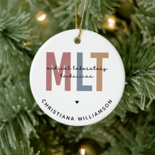 Personalized MLT Medical Laboratory Technician Ceramic Ornament