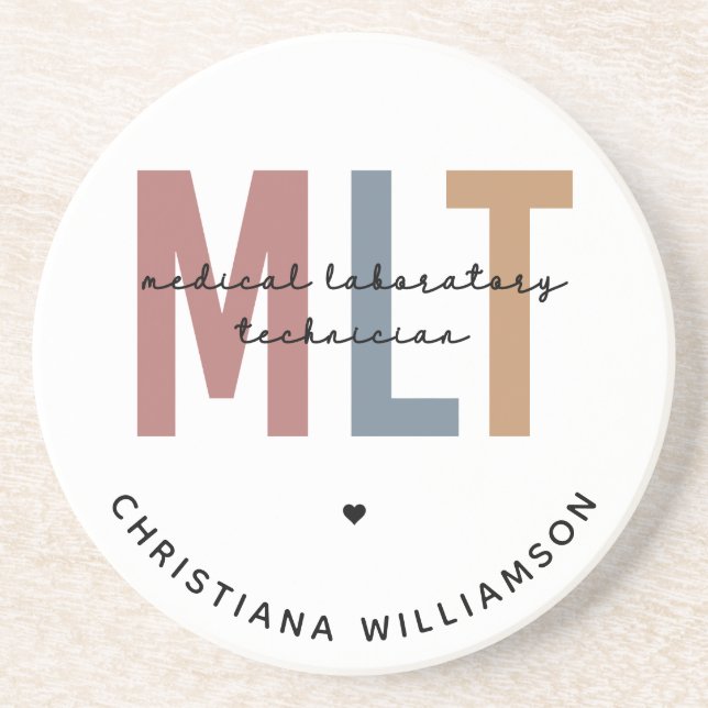 Personalized MLT Medical Laboratory Technician Coaster (Front)