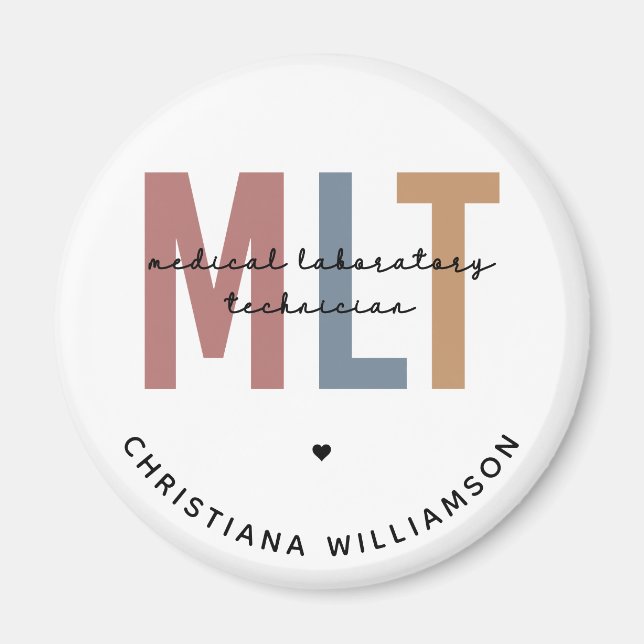 Personalized MLT Medical Laboratory Technician Magnet (Front)