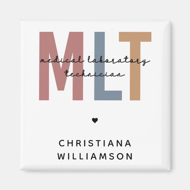 Personalized MLT Medical Laboratory Technician Magnet (Front)