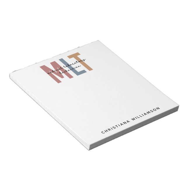 Personalized MLT Medical Laboratory Technician Notepad (Angled)
