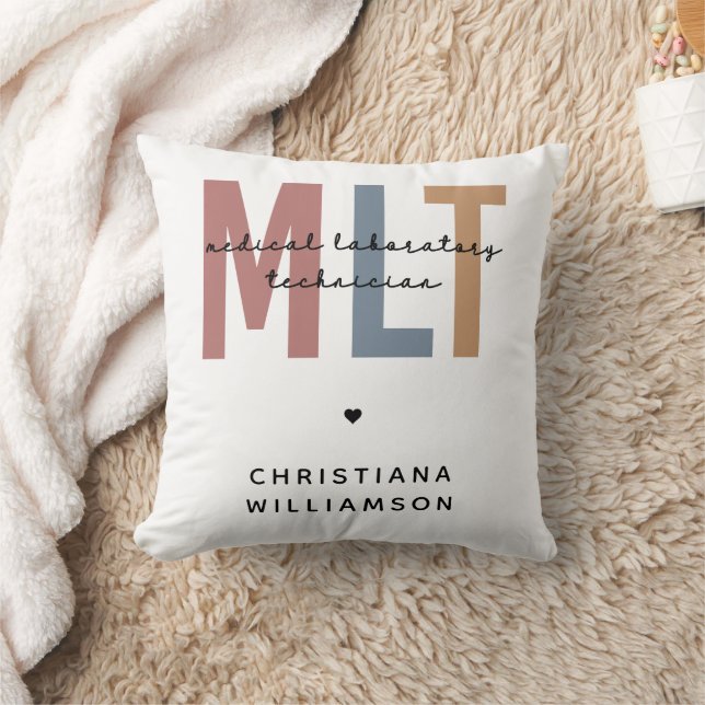 Personalized MLT Medical Laboratory Technician Throw Pillow (Blanket)