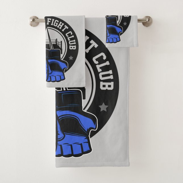 Personalized MMA Mixed Martial Arts Fight Club Bath Towel Set (Insitu)
