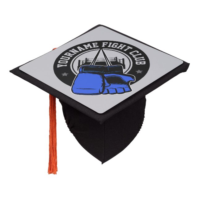 Personalized MMA Mixed Martial Arts Fight Club Graduation Cap Topper (Angled)
