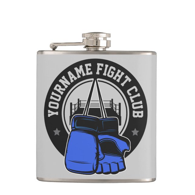 Personalized MMA Mixed Martial Arts Fight Club Hip Flask (Front)