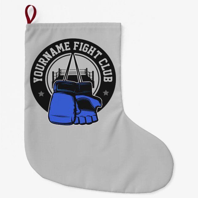 Personalized MMA Mixed Martial Arts Fight Club Large Christmas Stocking (Front)