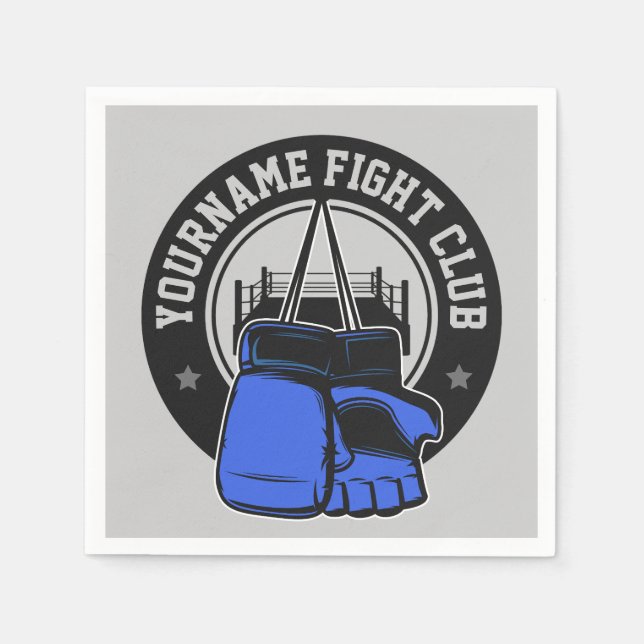 Personalized MMA Mixed Martial Arts Fight Club Napkin (Front)
