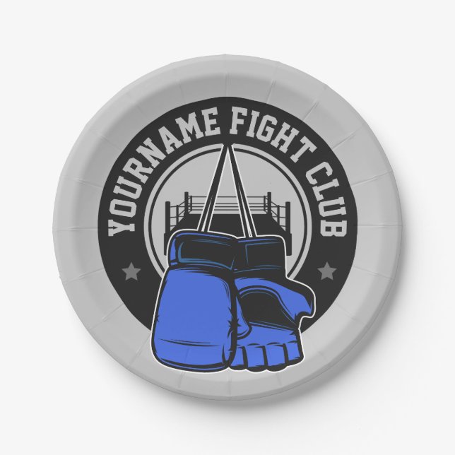 Personalized MMA Mixed Martial Arts Fight Club Paper Plate (Front)