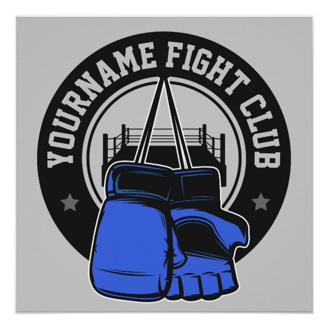 Personalized MMA Mixed Martial Arts Fight Club Poster (Front)