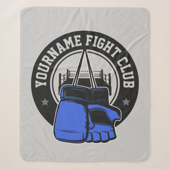 Personalized MMA Mixed Martial Arts Fight Club Sherpa Blanket (Front)