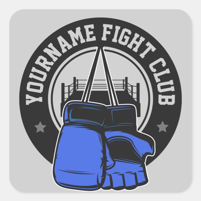 Personalized MMA Mixed Martial Arts Fight Club Square Sticker (Front)