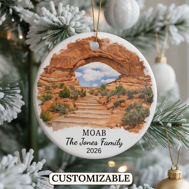 Personalized Moab Ornament, Custom Utah State Ceramic Ornament (Creator Uploaded)