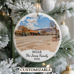 Personalized Moab Ornament, Custom Utah State Ceramic Ornament