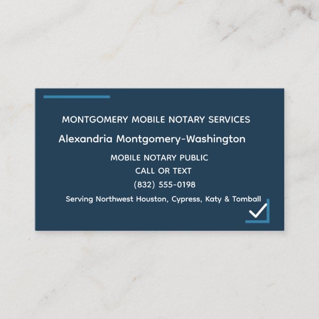 Personalized Mobile Notary Business Card (Front)