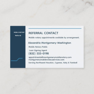 Personalized Mobile Notary Referral Partner Busine Business Card