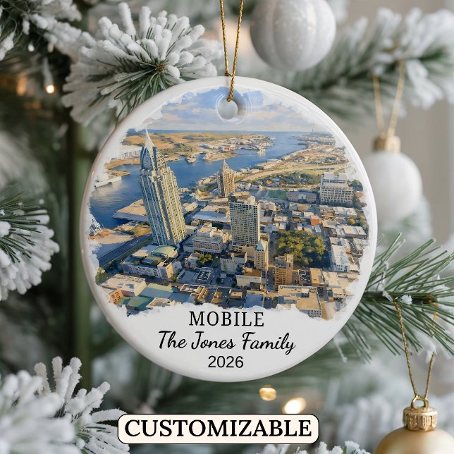 Personalized Mobile Ornament, Custom Alabama Ceramic Ornament (Creator Uploaded)