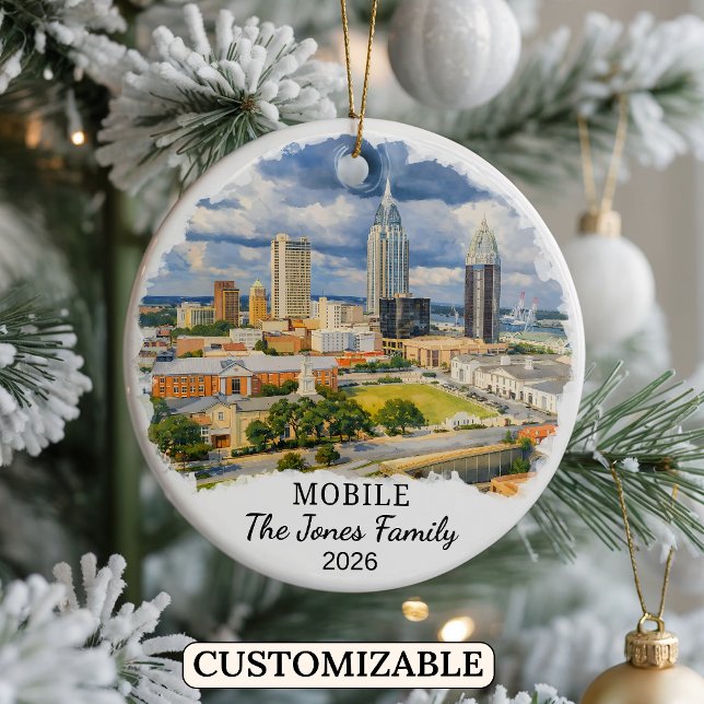 Personalized Mobile Ornament, Custom Alabama Ceramic Ornament (Creator Uploaded)