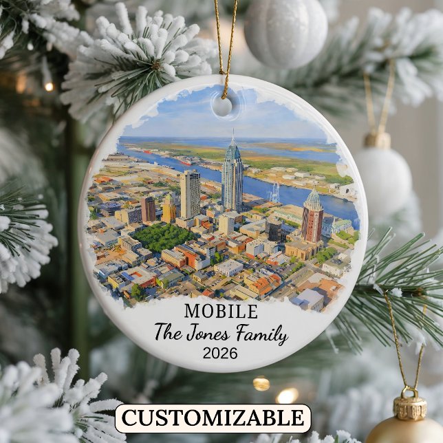 Personalized Mobile Ornament, Custom Alabama Ceramic Ornament (Creator Uploaded)