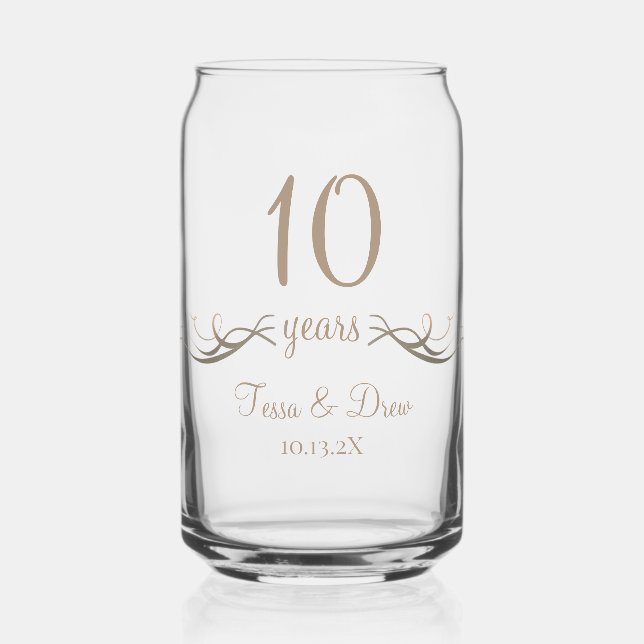 Personalized Modern 10th Anniversary Keepsake Gift (Recto)