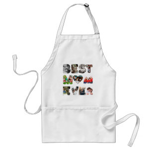 Personalized modern 11 photo Best mom ever Standard Apron
