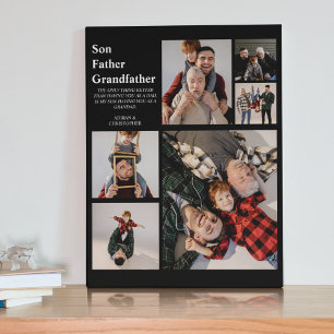 Personalized Modern 3 Generations   6 Photo Plaque