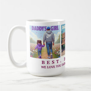 Personalized Modern 3 Photos Fathers day 2025 Coffee Mug