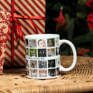 Personalized Modern 40 Photo Collage & Text Gift Coffee Mug