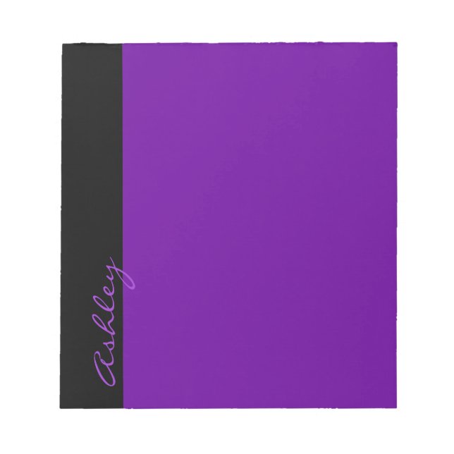 Personalized Modern 519 Purple Notepad (Front)
