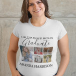 Personalized Modern | 5 Photo | Graduation T-Shirt<br><div class="desc">Create your own proud mom of the graduate tshirt featuring 5 photo's of your son or daughter, text which reads "I AM THE PROUD MOM OF GRADUATE AND THEIR NAME". The tshirt is easily personalized and the font styles, size and colours can be changed by clicking on the customize further...</div>