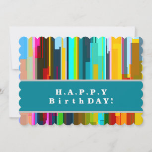 Personalized Modern Abstract Art Birthday Card