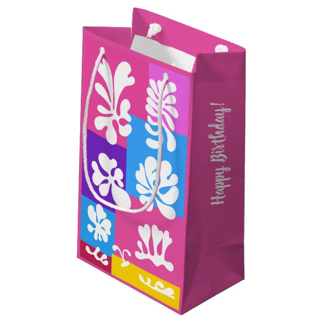 Personalized Modern Abstract Colourful Design | Small Gift Bag (Back Angled)