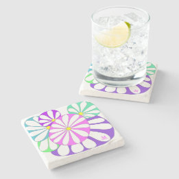 Personalized Modern Abstract Colourful Design Stone Coaster