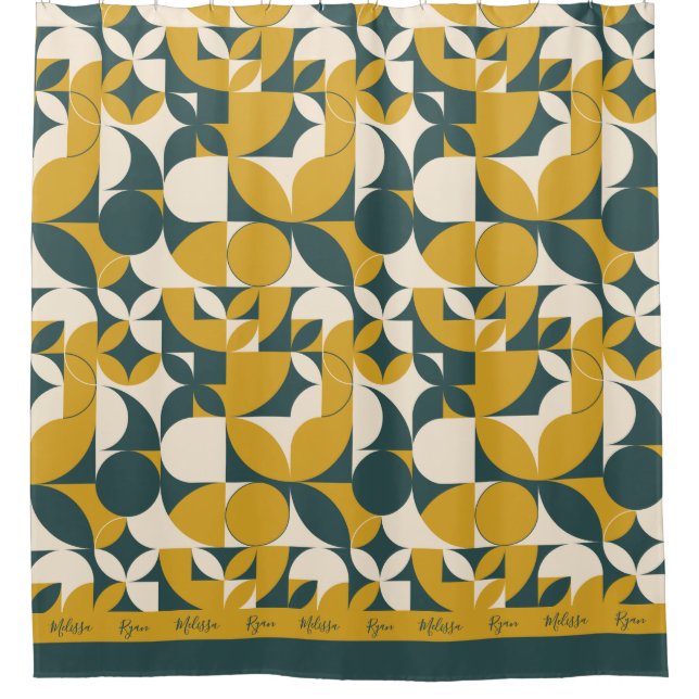 Personalized Modern Abstract Mustard Green Circle (Front)