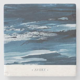 Personalized Modern Abstract Paint Stone Coaster